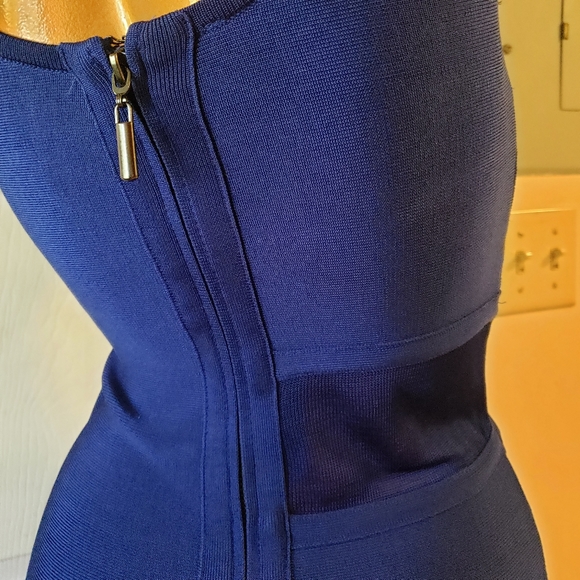 Bebe Y2k royal blue bodycon bandage dress with front mesh cutout XS - Picture 11 of 11